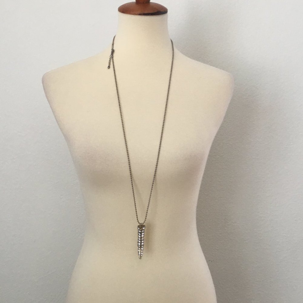 Unique Diamond Tusk Necklace